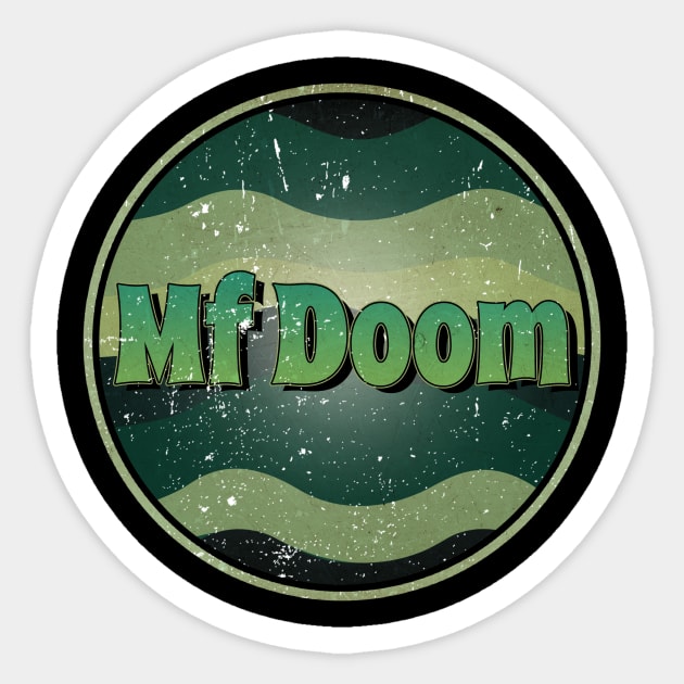 Retro Mf Doom Name Flowers Proud Classic Styles Sticker by Gorilla Animal